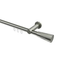 GARDINENSTANGE INNENLAUF Platon Tanara 600 cm (geteilt in 3 x 200 cm), 1-läufig, 20 mm Ø Edelstahl-Optik - Edelstahlfarben/Silberfarben, Metall (600cm) - INTERDECO