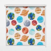 INNENROLLO - Fensterrollo - Rollo - 100x100 cm - Planeten - Orange, Kunststoff (100/100/0.5cm) - TULUP