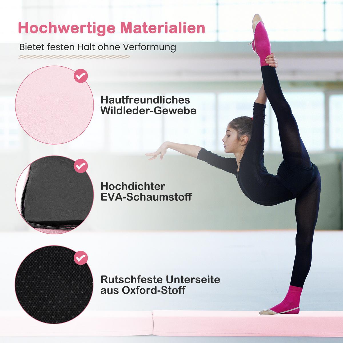 SCHWEBEBALKEN Rosa - Pink, Textil (210/15cm) - COSTWAY