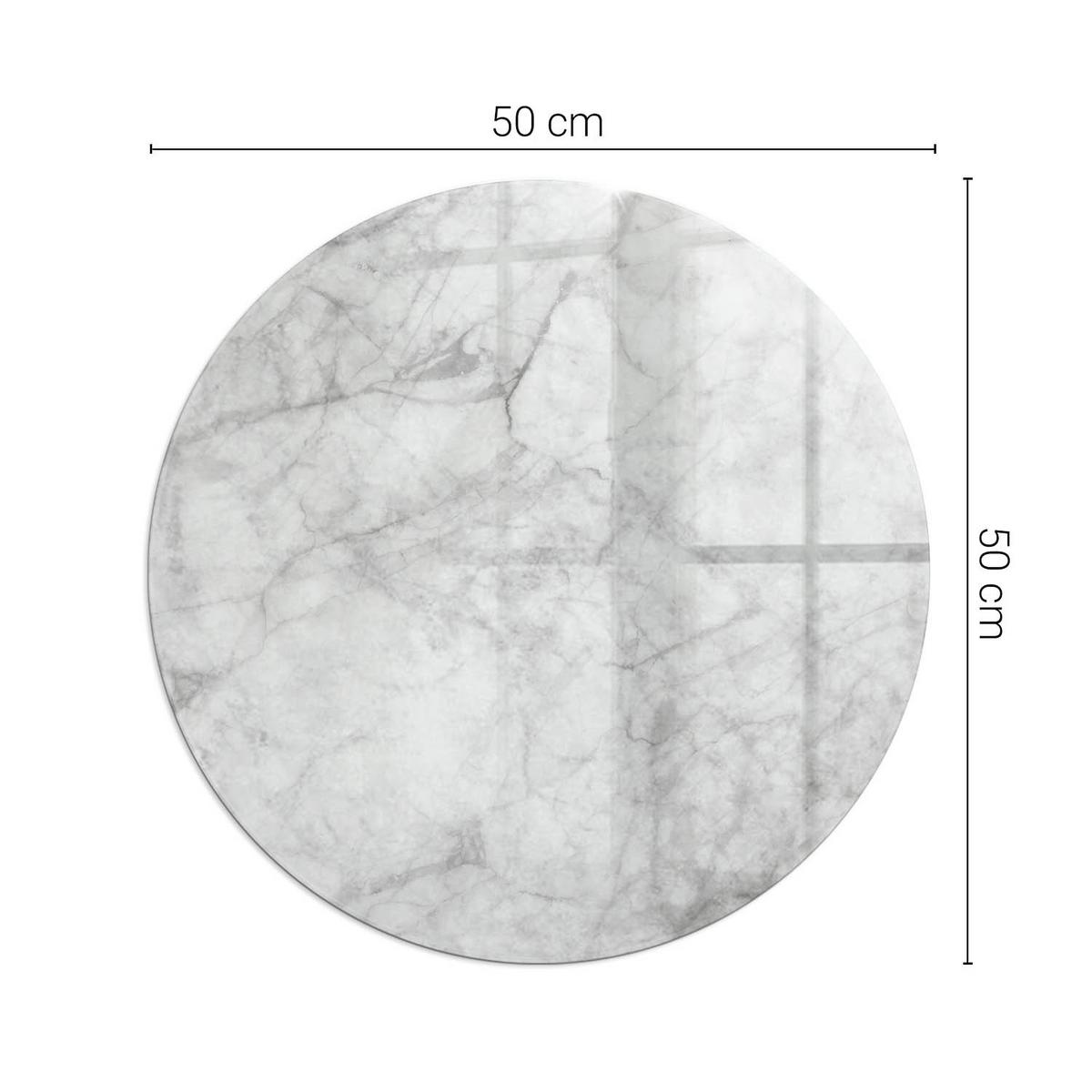 GLASPLATTE für Kamin Ø 50 cm - Grau, Glas (50/50/0.4cm) - TULUP