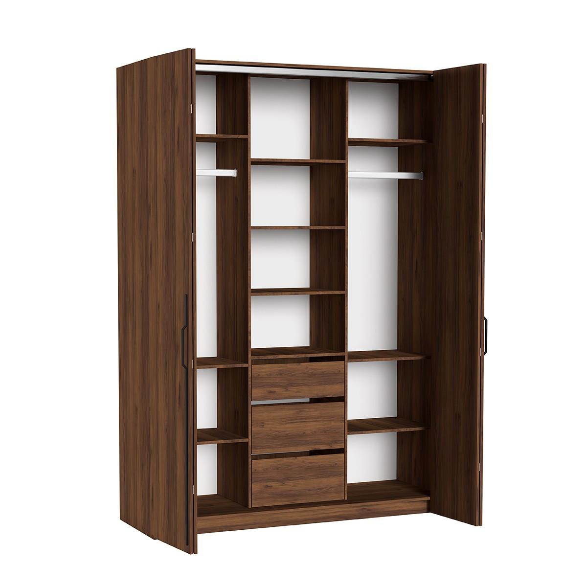 DREHTÜRENSCHRANK ANCONA 170/240/58cm 4-türig Braun - Braun, Holzwerkstoff (170/240/58cm) - MASSENO