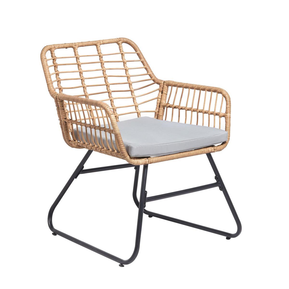 GARTENLOUNGE RIVIERA 4er Set braun, grau, schwarz - Braun/Grau, Metall - IDIMEX