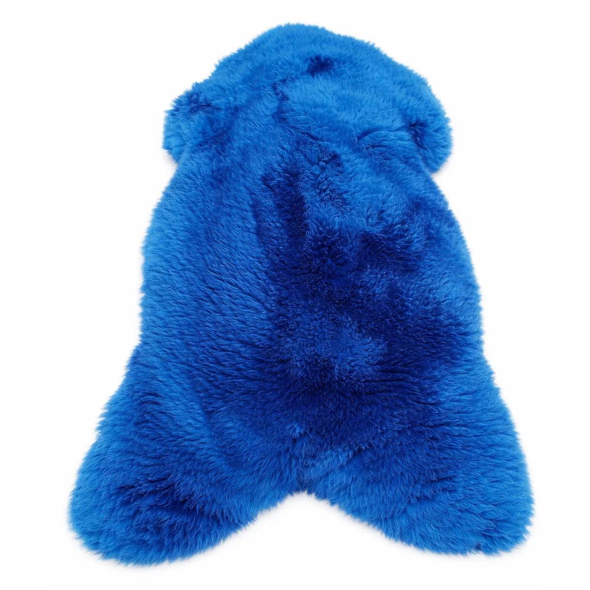 LAMMFELL Öko bunt gefärbt weich Fell Teppich Himmelblau ca. 110 cm - Blau, Fell (60/110cm) - Provellus
