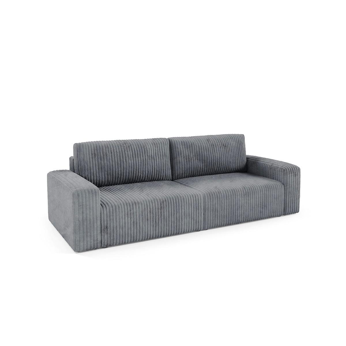 SOFA Angela 3 Sitzplätze Dunkelgrau - Grau, Holz (252/86/105cm) - Petits-meubles