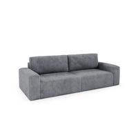 SOFA Angela 3 Sitzplätze Dunkelgrau - Grau, Holz (252/86/105cm) - Petits-meubles