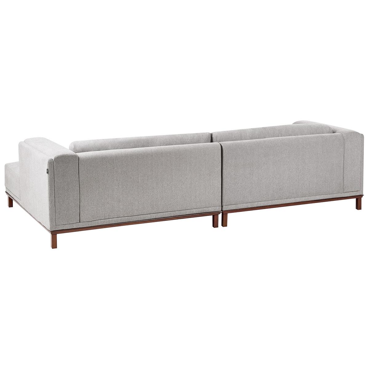 ECKSOFA 4-Sitzer Stoff Grau linksseitig Veng - Hellbraun/Grau, Textil (310/155cm) - Beliani