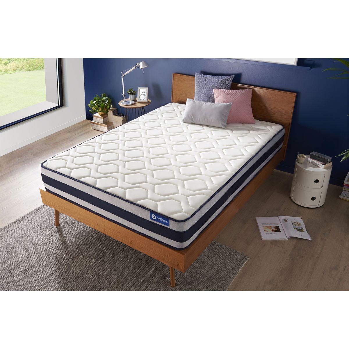 MATRATZE Actiflex ergo Taschenfederkern und Memory-Schaum 80 x 200 cm h4 - Weiß, Textil (80/200cm) - ACTISOM