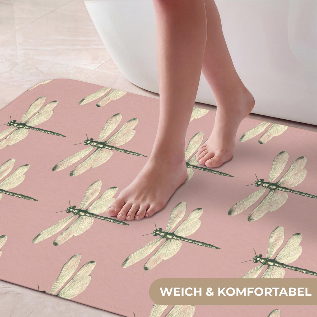 BADEMATTE Lillibells - Muster - Rosa Badteppich 60x120 cm - Rosa, Textil (60/120cm) - OnlyWow