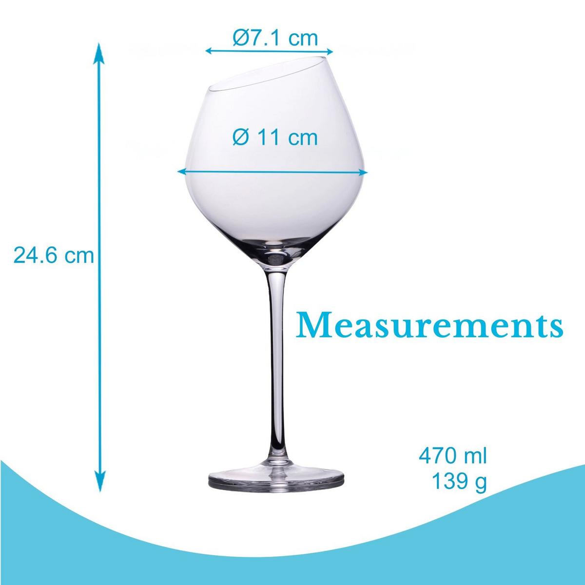 WEIN GLAS SET moderne Kante 470 ml (6er-Set) - Transparent, Glas (0.47L) - Intirilife