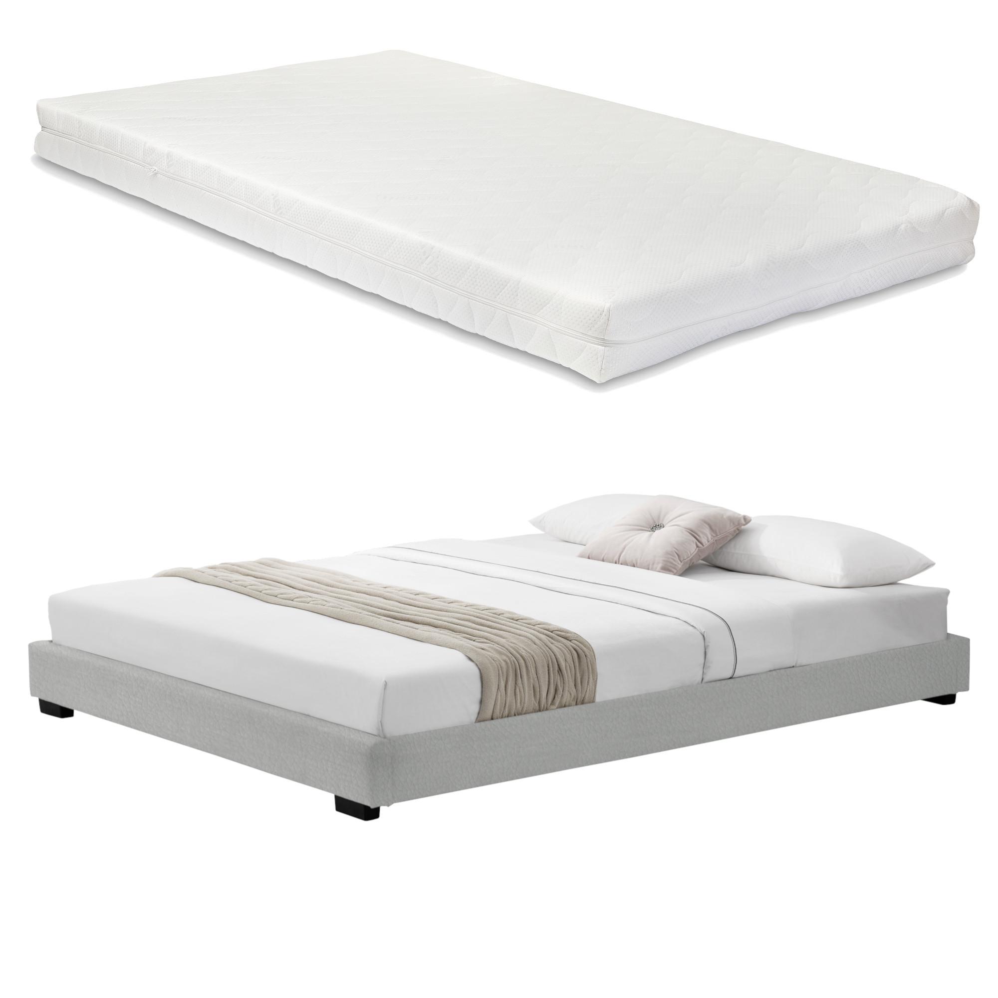 POLSTERBETT Solingen mit Matratze - Weiß, Textil (140/200cm) - Corium