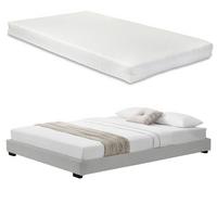 POLSTERBETT Solingen mit Matratze - Weiß, Textil (140/200cm) - Corium