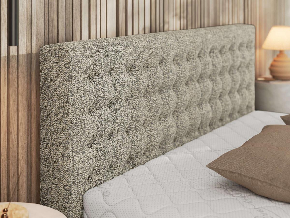 POLSTERBETT PAVO CLASSIC 160/200 - Beige Strukture - Multipocket-Matratze - Beige, Textil (160/200cm) - MKS