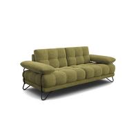 SOFA BUBBARA 2,5-Sitzer, olivgrün - Schwarz/Olivgrün, Holz/Textil (215/87/96cm) - Wozimo
