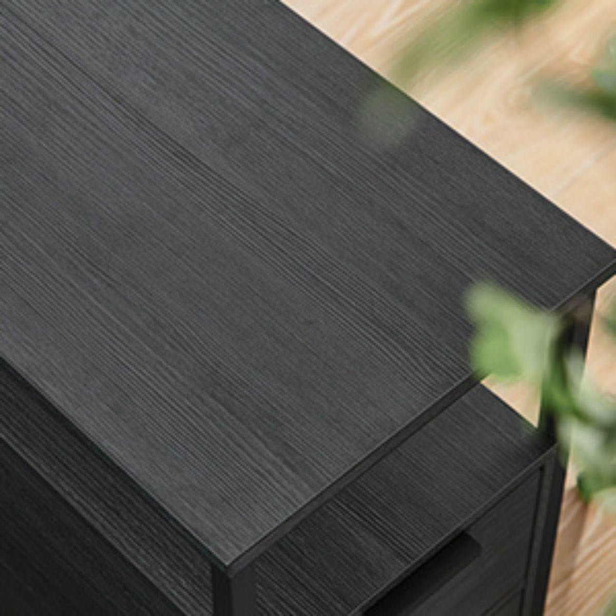 BEISTELLTISCH mit 2 Schubladen - H60 cm - Schwarz, Holzwerkstoff (43/60/60cm) - Calicosy