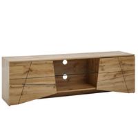 LOWBOARD Eiche-Dekor Modern Stil 160x50x40 cm mit 2 Türen - Braun, Glas (160/50/40cm) - KADIMA DESIGN