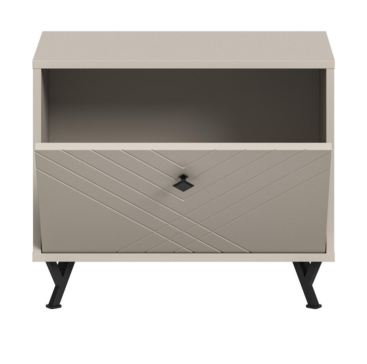 GARDEROBENBANK Sand matt 60 cm, Sitzbank mit Soft-Close - Sandfarben/Beige, Holzwerkstoff/Metall (60/50/35cm) - Inn.Furn