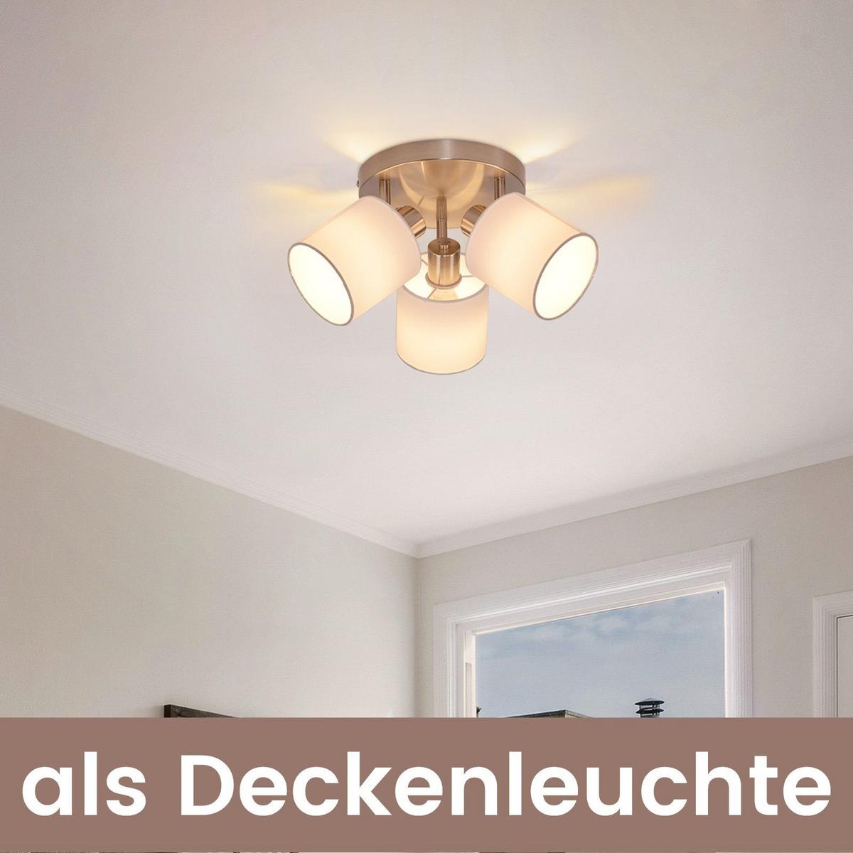 DECKENSTRAHLER Brand 3-flammig 25/25/21 cm - Silberfarben, Textil (25/25/21cm) - Nettlife