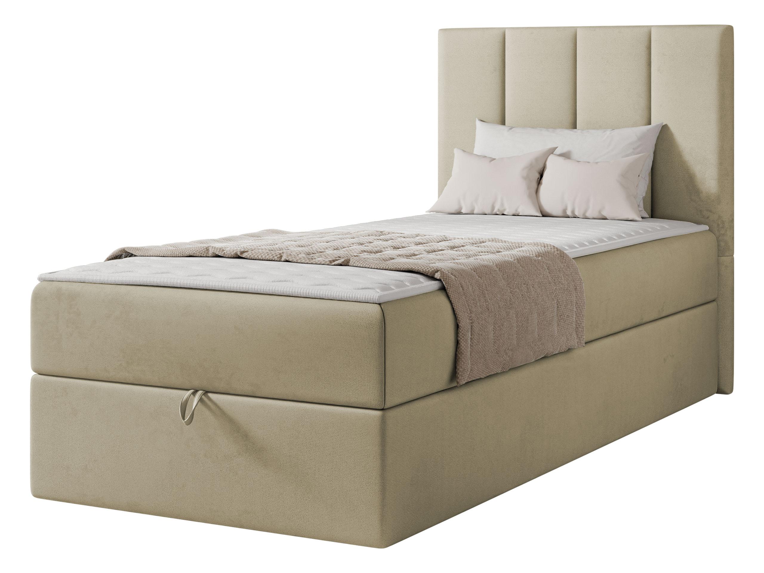 BOXBETT Rebos Single - H3 - Beige, Holz/Textil (90/200cm) - MIRJAN24