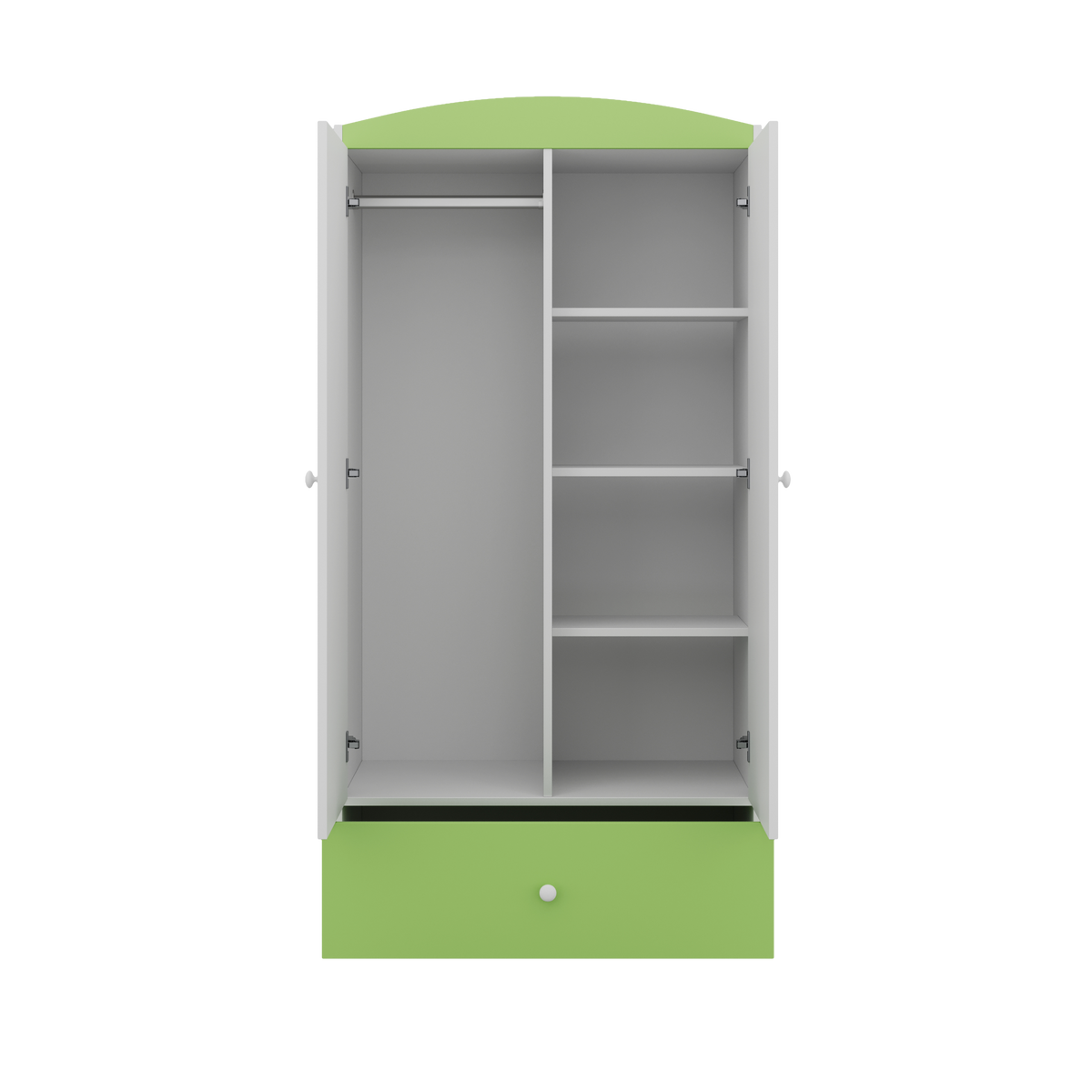 KINDERKLEIDERSCHRANK Teddybär II - Grün, Holzwerkstoff (90/175/52cm) - RAUMHIRSCH FURNITURE