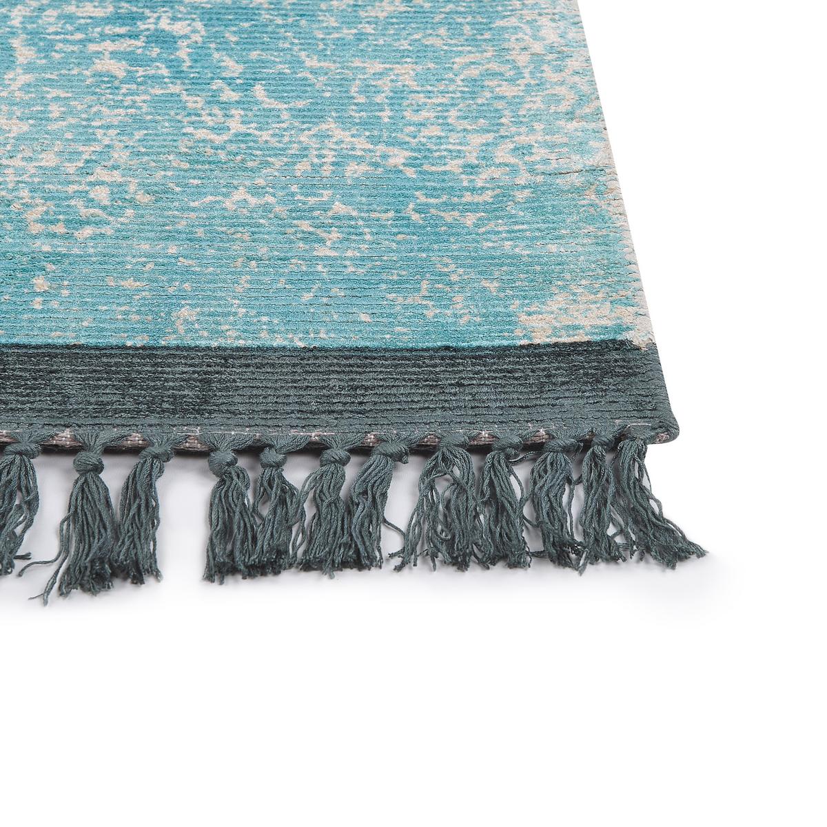 KURZFLOR-TEPPICH Akarsu 230/160 cm - Blau, Naturmaterialien (160/230cm) - Beliani
