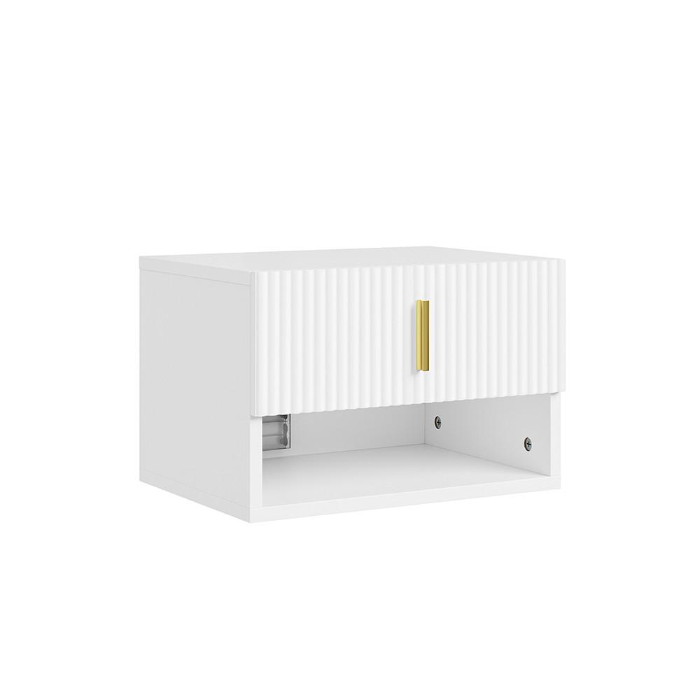 NACHTTISCH mit Schublade und offenen Fach FBT176-E-W - Ahornfarben, Fell (40/26/30cm) - SoBuy