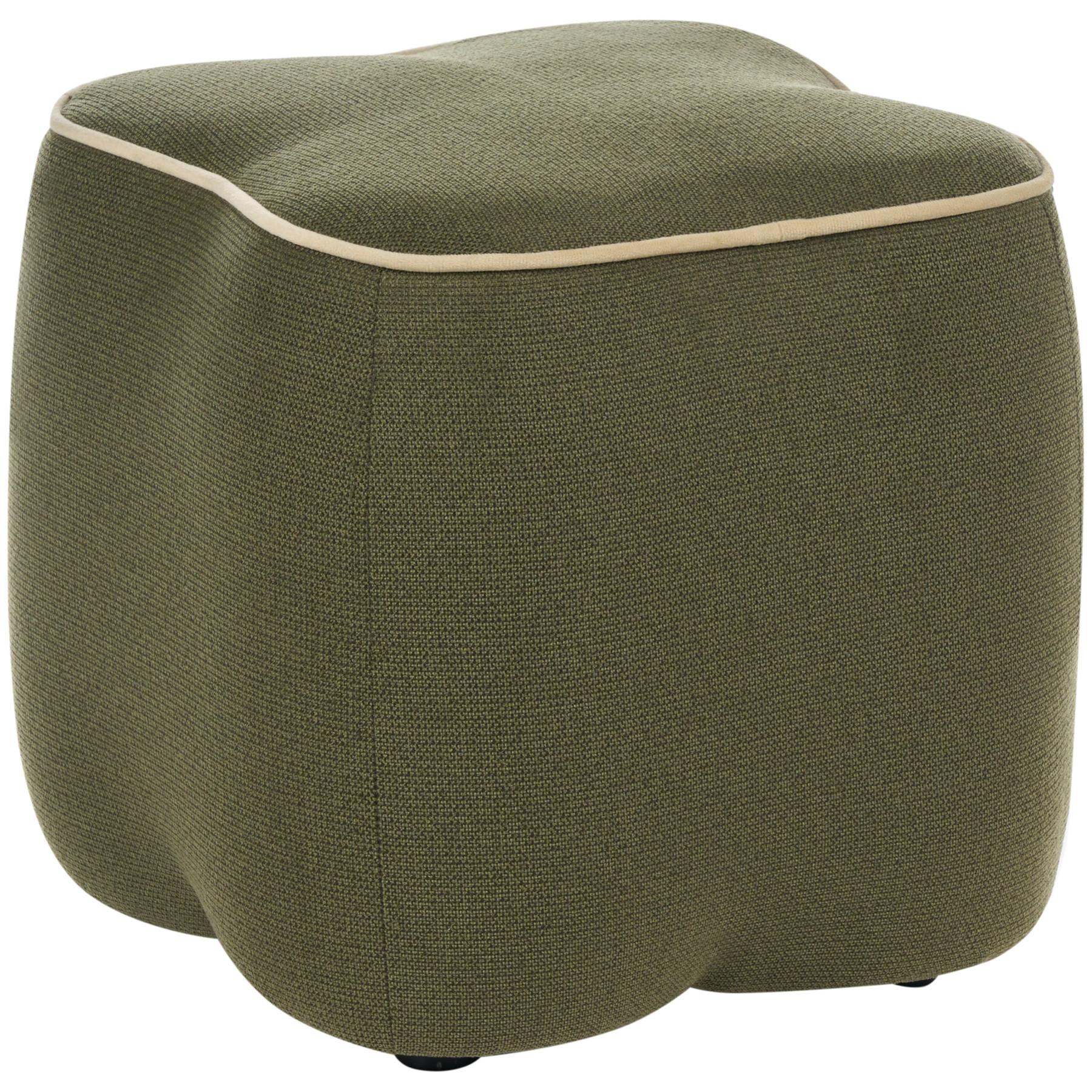 POUF Stoff Grün Juno - Beige, Textil (35/38/35cm) - Beliani