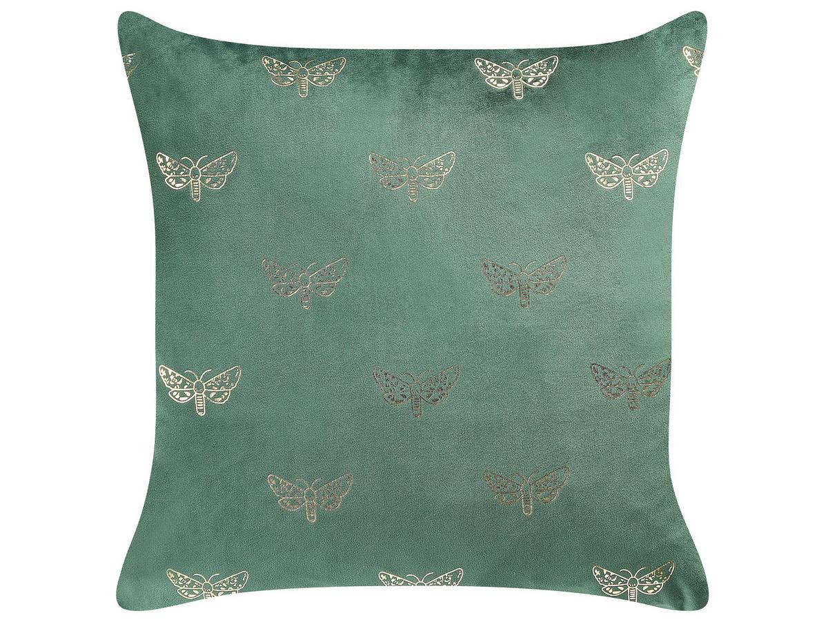 DEKOKISSEN 2er-Set Smaragdgrün 45/45 cm Yuzuri - Smaragdgrün, Textil (45/45cm) - Beliani