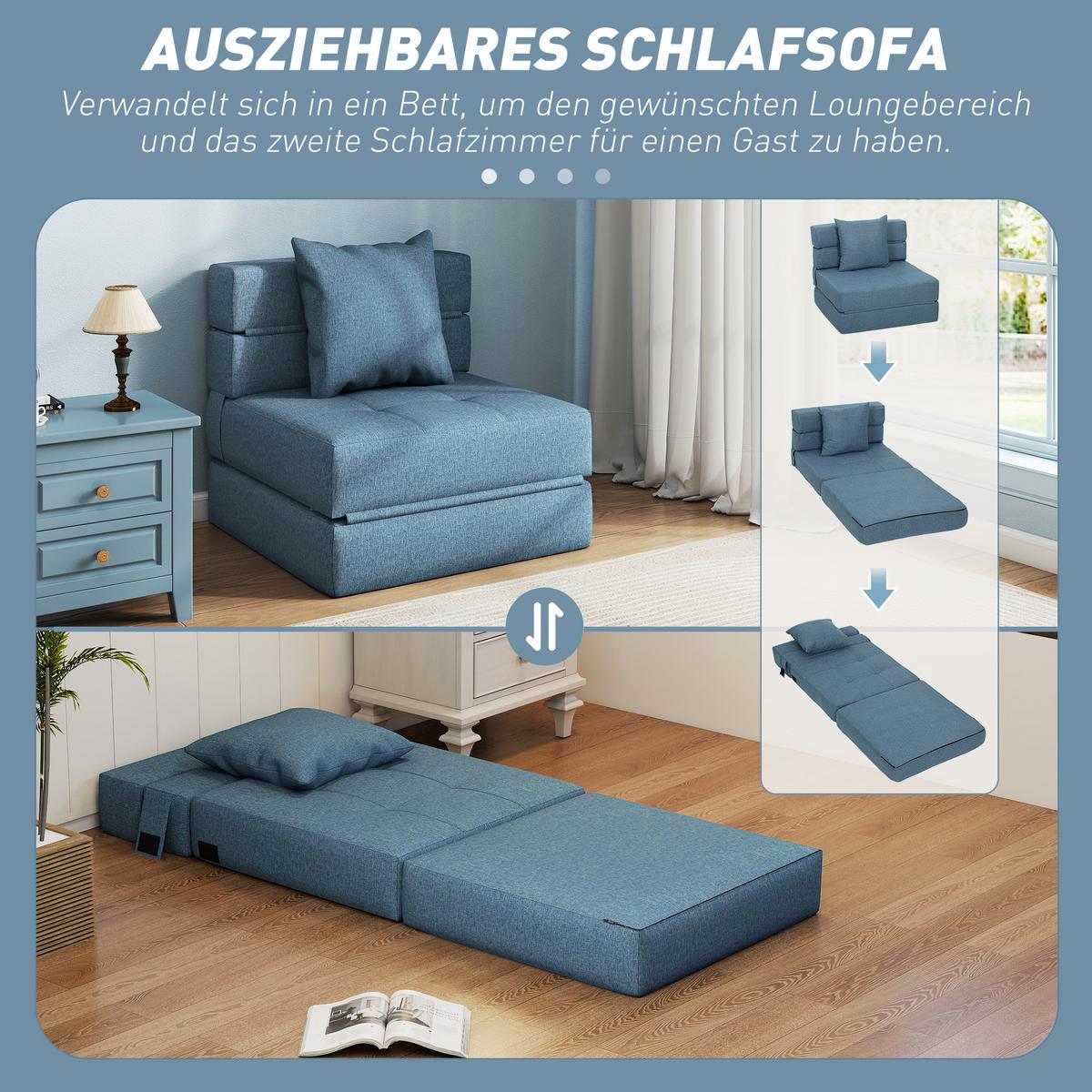 SCHLAFSESSEL aus Polyester Schaumstoff Dunkelblau - Dunkelblau, Textil (70/61/70cm) - HOMCOM