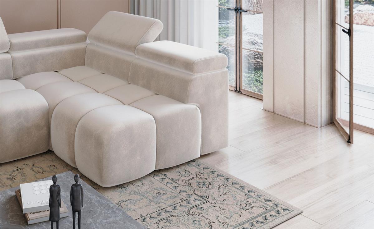 ECKSOFA Darcy - Grau, Holzwerkstoff/Textil (305/210cm) - Fun Möbel