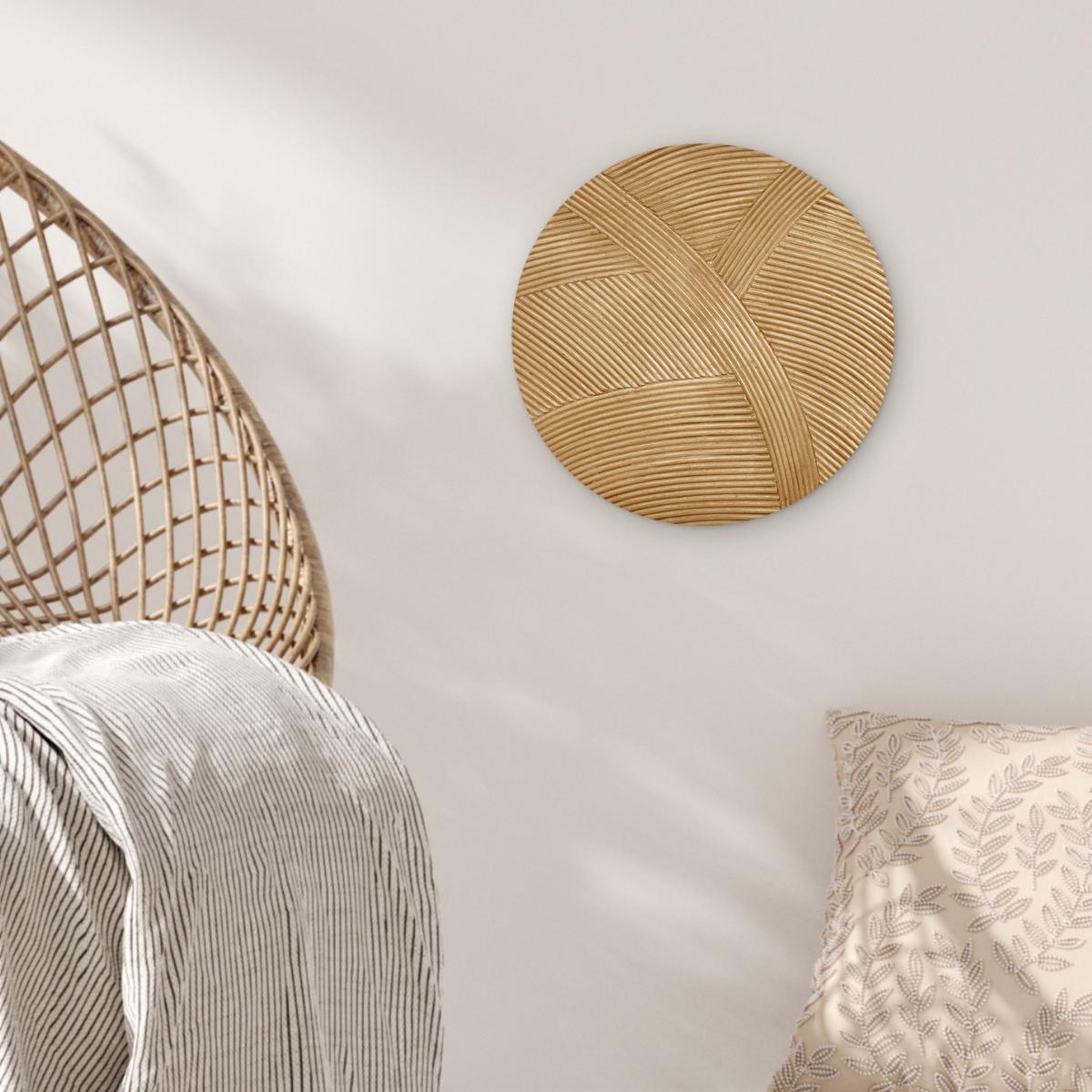WANDBILD Struktur - Natur - Kunst - Rattan Deko Wohnzimmer 30x30 cm - Naturfarben, Kunststoff (30/30cm) - MuchoWow