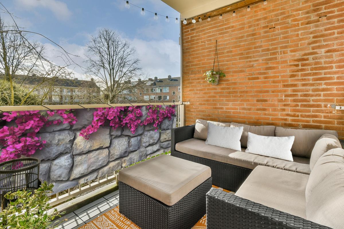 BALKON-SICHTSCHUTZ Bougainvillea - Steinmauer - Rosa Balkon Deko 300x110 cm - Magenta, Kunststoff (300/110cm) - MuchoWow