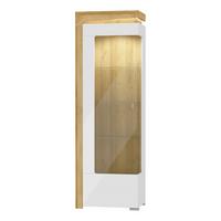 VITRINE Teo Weiß und Holz - Weiß, Holzwerkstoff (64/197/43cm) - Petits-meubles