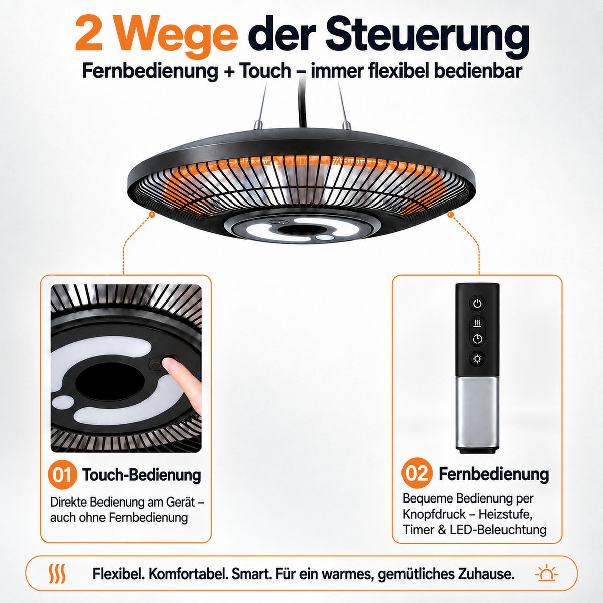 INFRAROTHEIZUNG Jyntar 42/42/59 cm - Schwarz, Metall (42/59/42cm) - ZMH