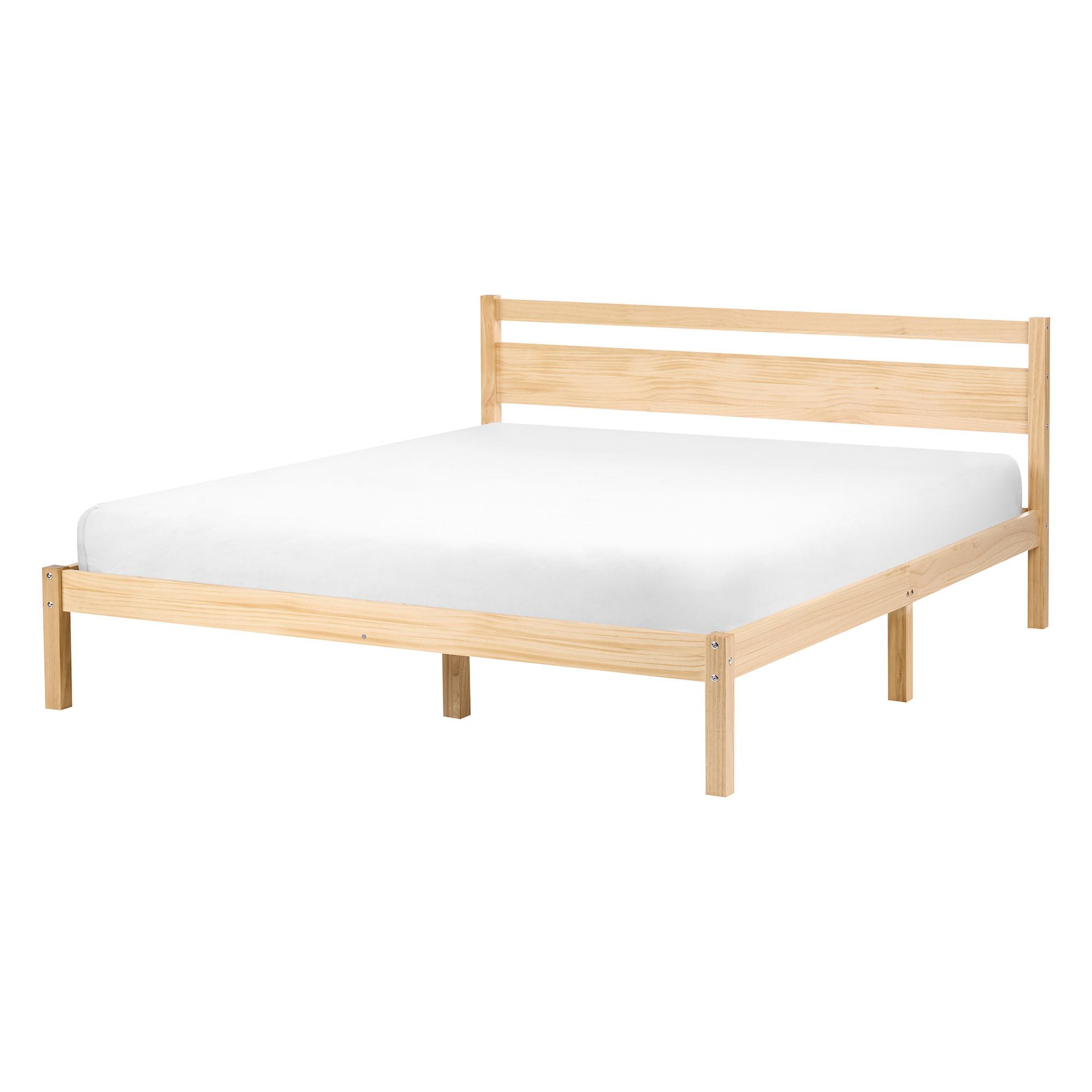 BETT mit Lattenrost 140/200 Kiefernholz Hellbraun Mercurer - Hellbraun/Braun, Holz (140/200cm) - Beliani