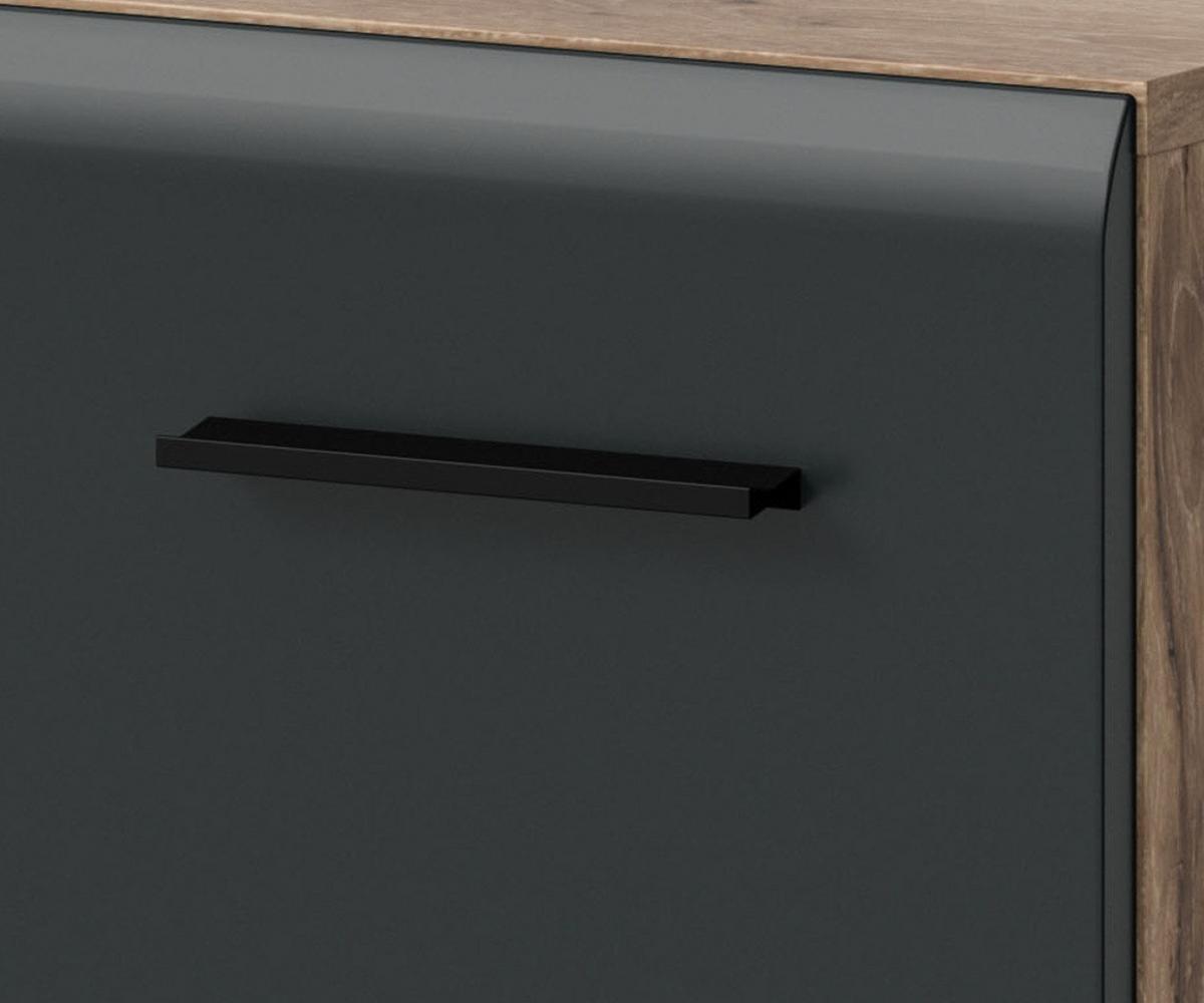 MIDISCHRANK Set Schwarz matt und Eiche, 2x Bad Kommode, gesamt 120 x 80 cm - Eichefarben/Schwarz, Holzwerkstoff/Kunststoff (120/80/30cm) - Inn.Furn