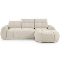 ECKSOFA Sorel Mini mit Automatisch verstellbarer Sitztiefe und Kopfstützen, rechts, Beige - Sandfarben, Textil (275/190cm) - Beautysofa
