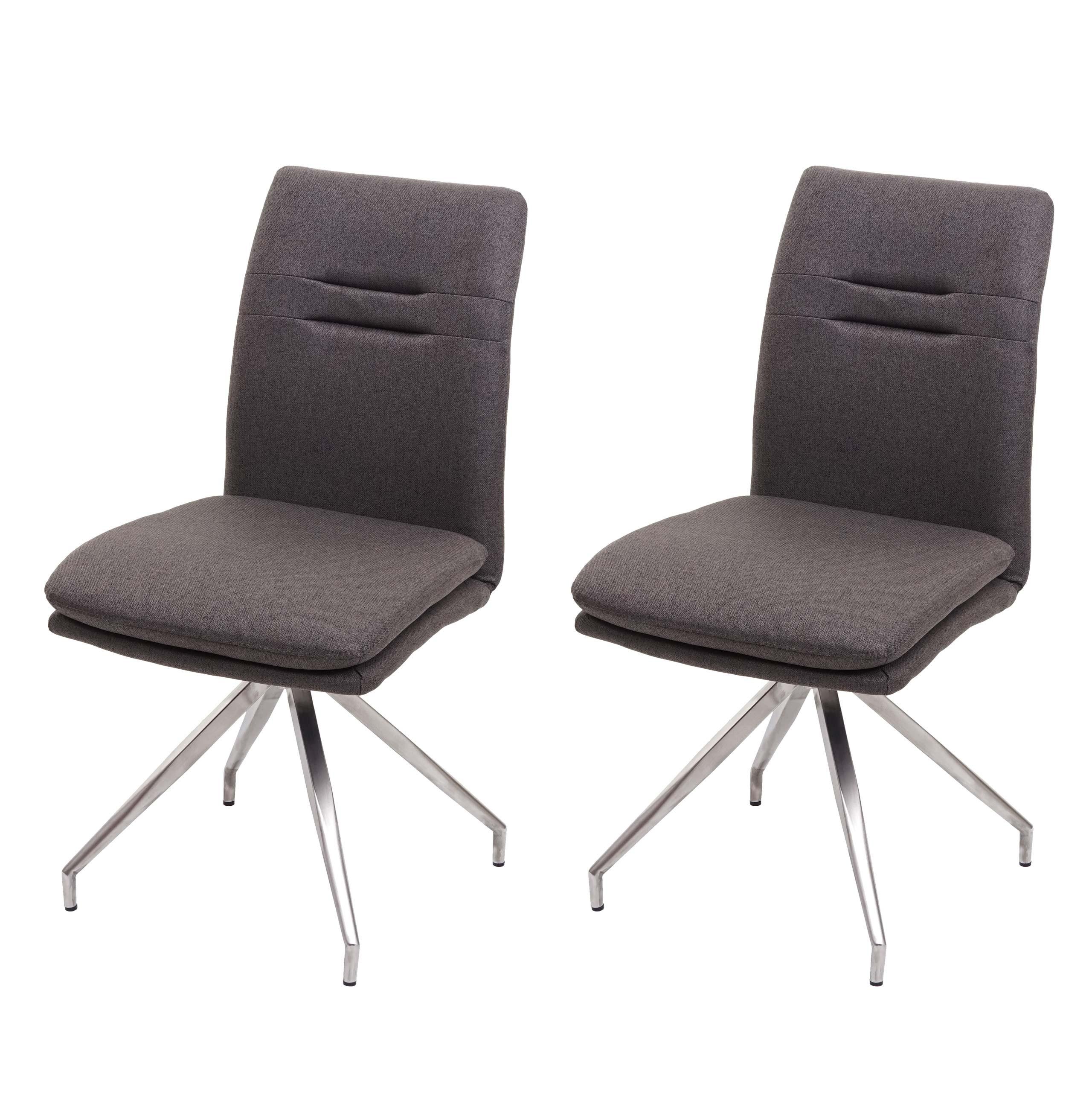 ESSZIMMERSTUHL Grau 2er-Set - Braun/Grau, Textil (47/90/60cm) - MCW