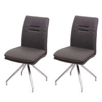 ESSZIMMERSTUHL Grau 2er-Set - Braun/Grau, Textil (47/90/60cm) - MCW