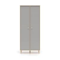SCHRANK 2 Türen Alycia Beige - Grau - Holzeffekt - Grau, Holz (80/190/51cm) - Petits-meubles