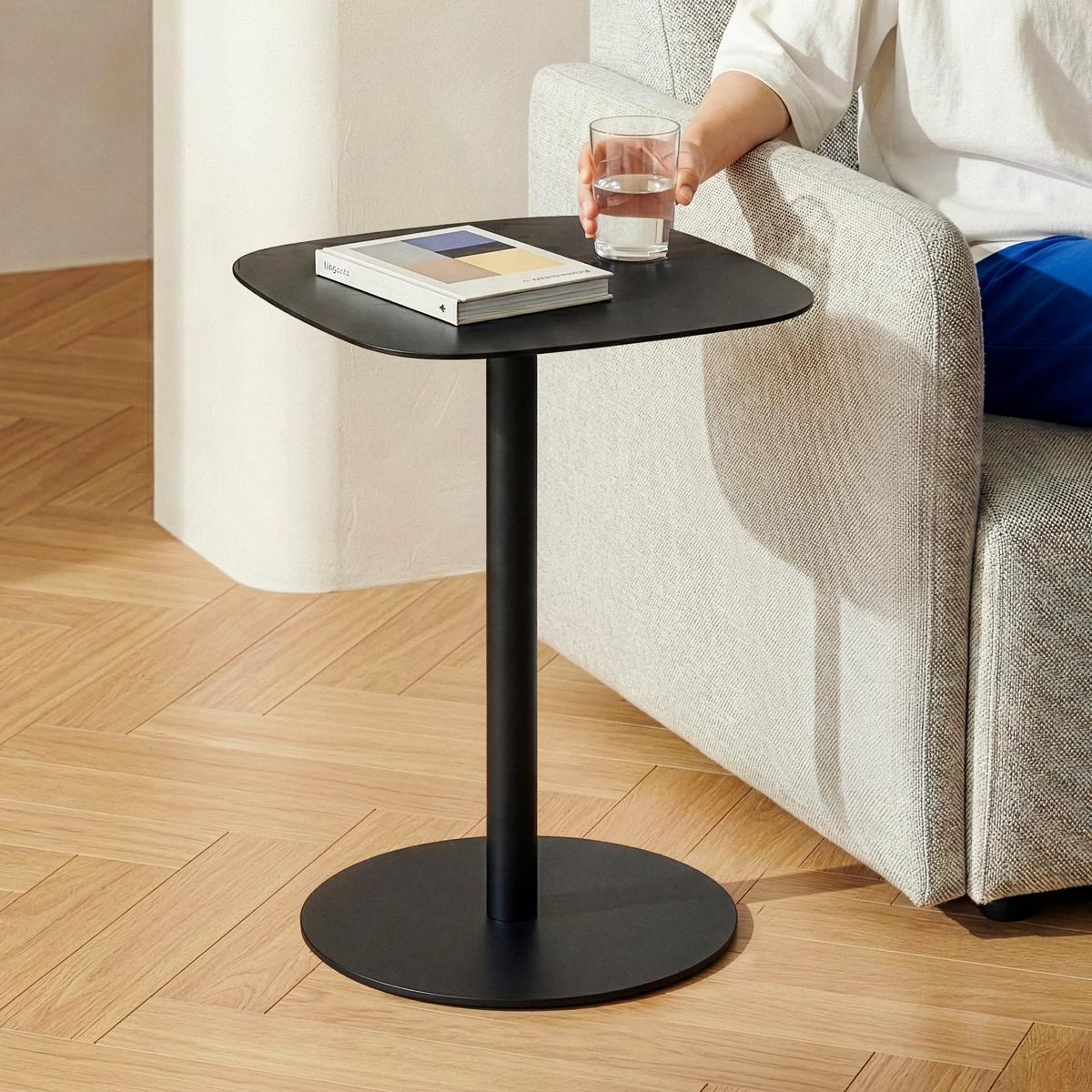 BEISTELLTISCH Nastätten - Schwarz, Metall (40/40/50cm) - [en.casa]