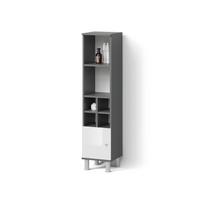 MIDISCHRANK Fucino Weiß Hochglanz 30 x 130.6 cm kleine Tür - Weiß Hochglanz, Holzwerkstoff (30/130.6/30cm) - Livinity®