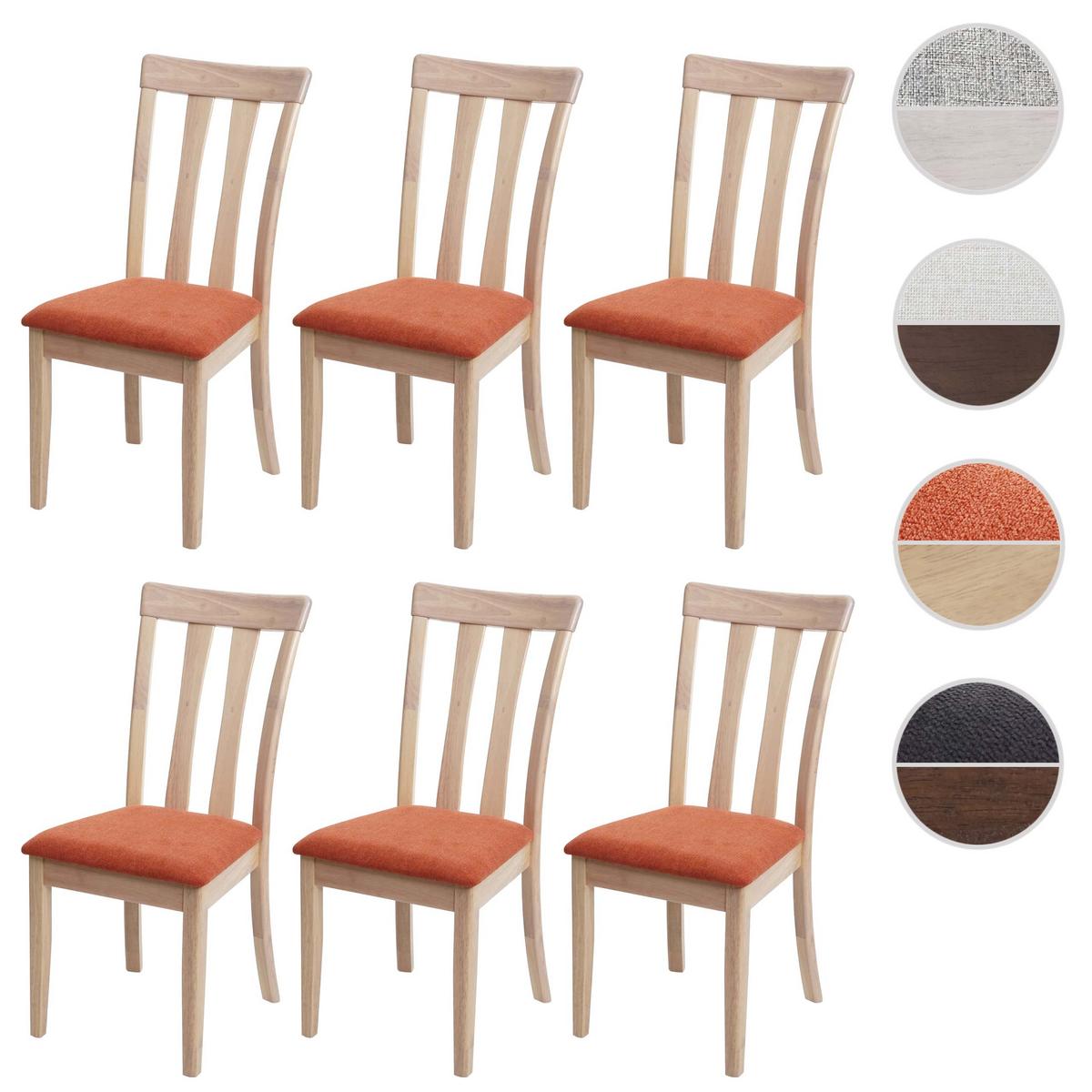 ESSZIMMERSTUHL Orange, Braun 6er-Set - Orange/Braun, Holz (42/96/58cm) - MCW