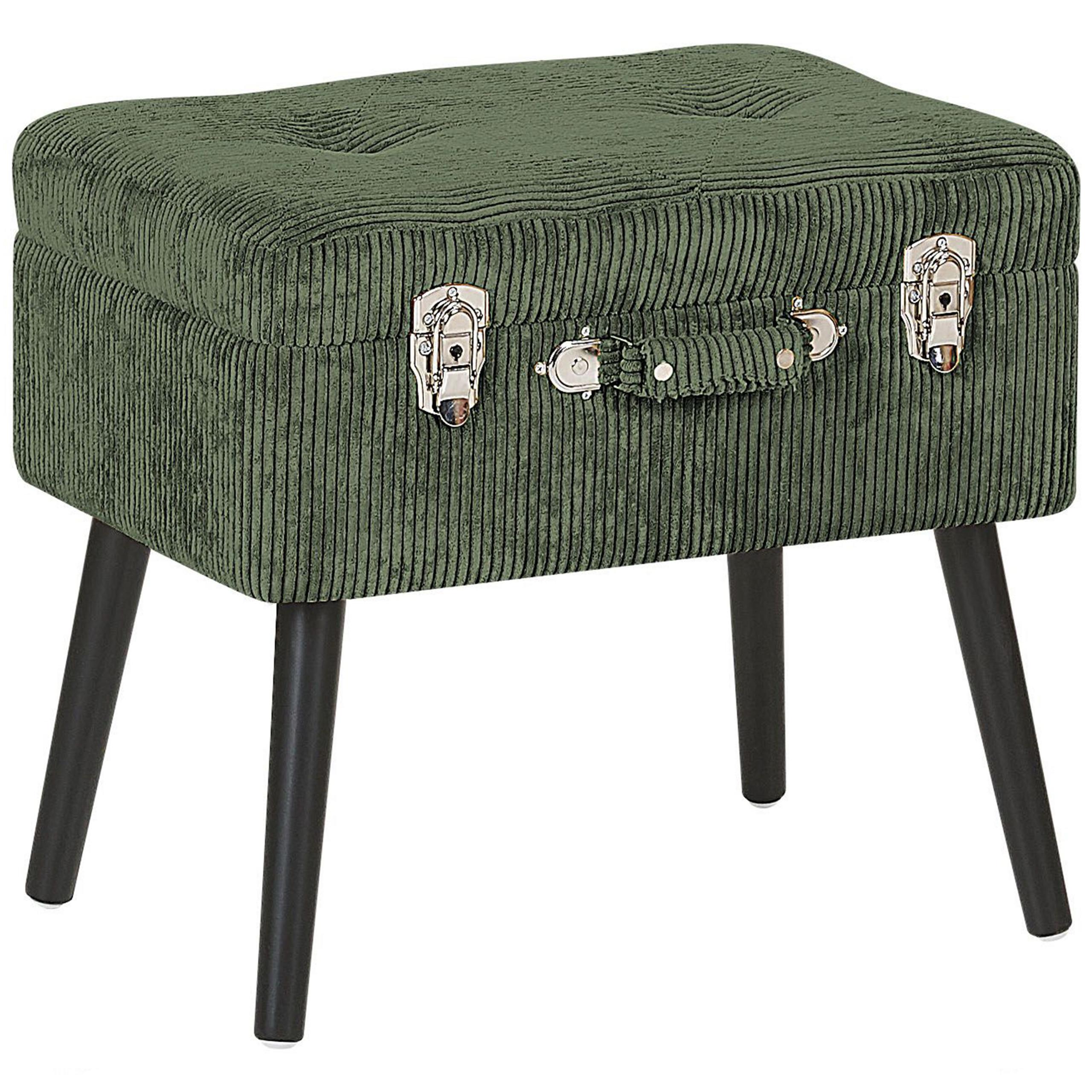 HOCKER Mallard 36/52/46 cm - Grün, Textil (52/46/36cm) - Beliani