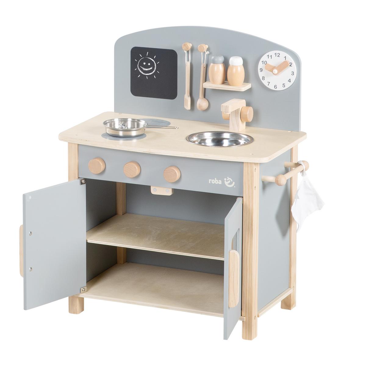 SPIELKÜCHE - Grau, Holzwerkstoff (30/51.5/63cm) - Roba