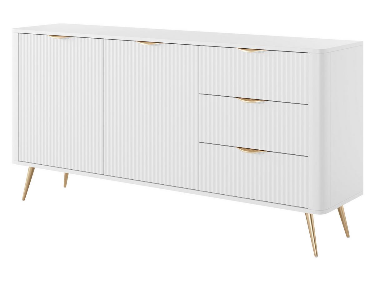 KOMBIKOMMODE Lante 2D3S - Goldfarben/Weiß, Holzwerkstoff/Metall (164/82/38cm) - MIRJAN24