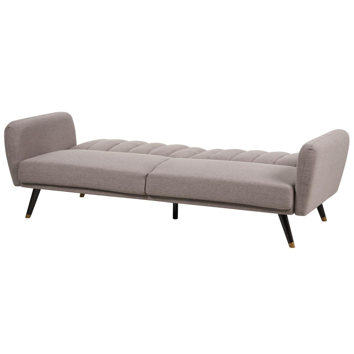 3-SITZER-SCHLAFSOFA Samtstoff hellbraun Vimmerby - Braun, Textil (212/90/80cm) - Beliani