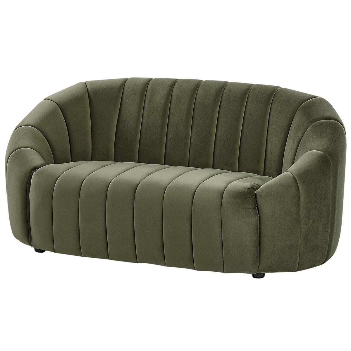 2-SITZER-SOFA Samtstoff dunkelgrün Malung - Grün, Textil (138/68/79cm) - Beliani