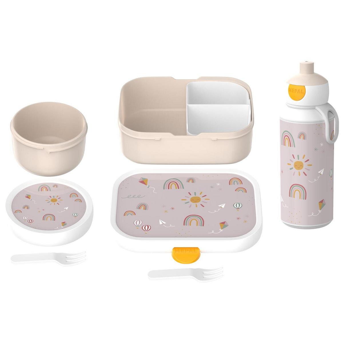 LUNCHSET Campus Sunshine & Rainbow 3-tlg. - Beige, Kunststoff (6.8/24.4/24cm) - Mepal