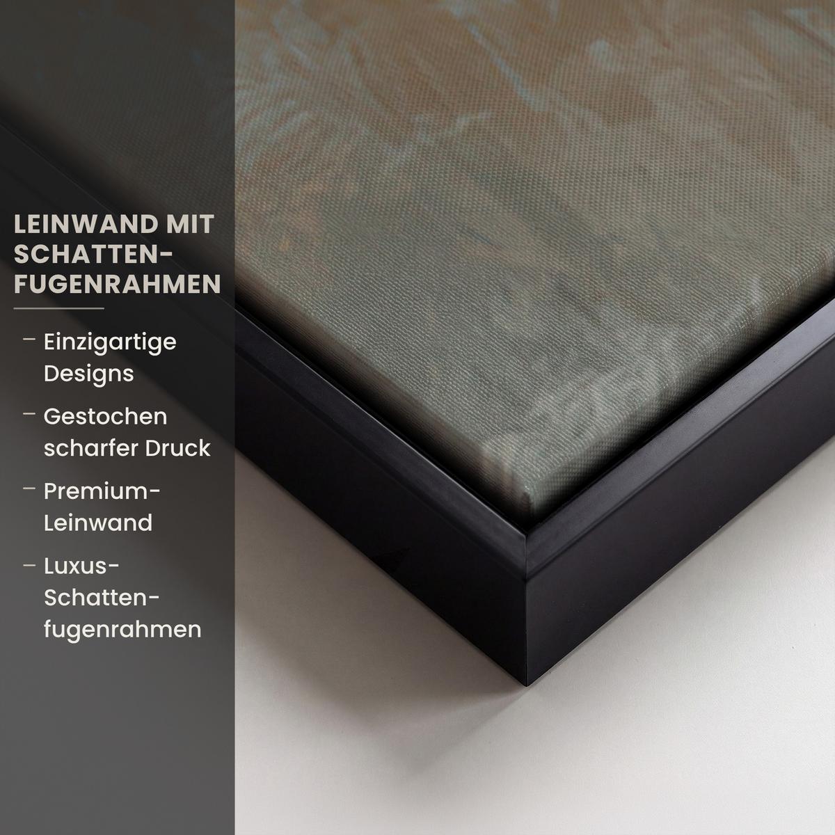 LEINWAND Bilder mit Rahmen - Abstrakt - Kreuz - Hand - Christentum - 90x140 - Hellbraun, Textil (90/140cm) - MuchoWow