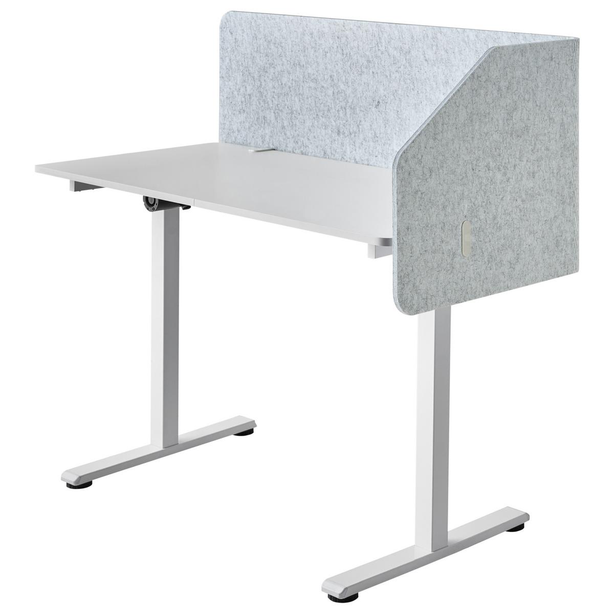 SCHREIBTISCHTRENNWAND 120/50 cm Hellgrau Foldy - Hellgrau, Kunststoff (120/50/1cm) - Beliani